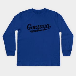 Classic retro Gonzaga script design! Kids Long Sleeve T-Shirt